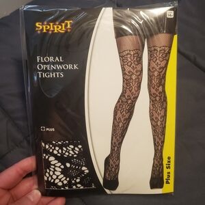 Floral Plus Openwork Tights Spirit Halloween